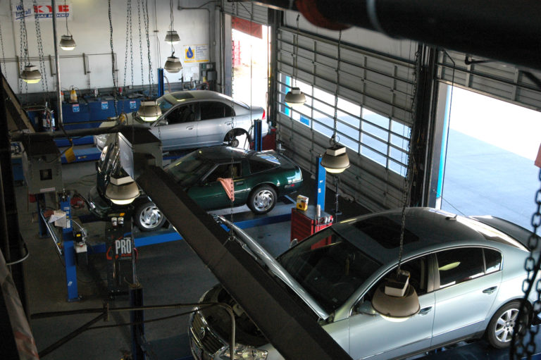 Leon's Car Care Center inside as viewed from above